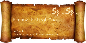 Szencz Szilvána névjegykártya